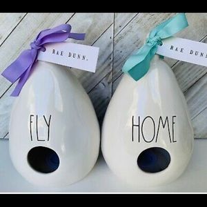Rae Dunn FLY & HOME Birdhouse Set